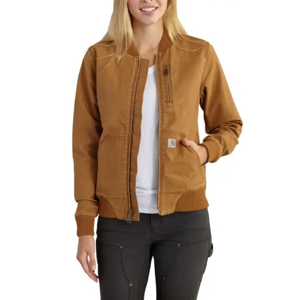 Carhartt women’s Carhartt Brown Crawford Bomber jacket chore barn farm workwear